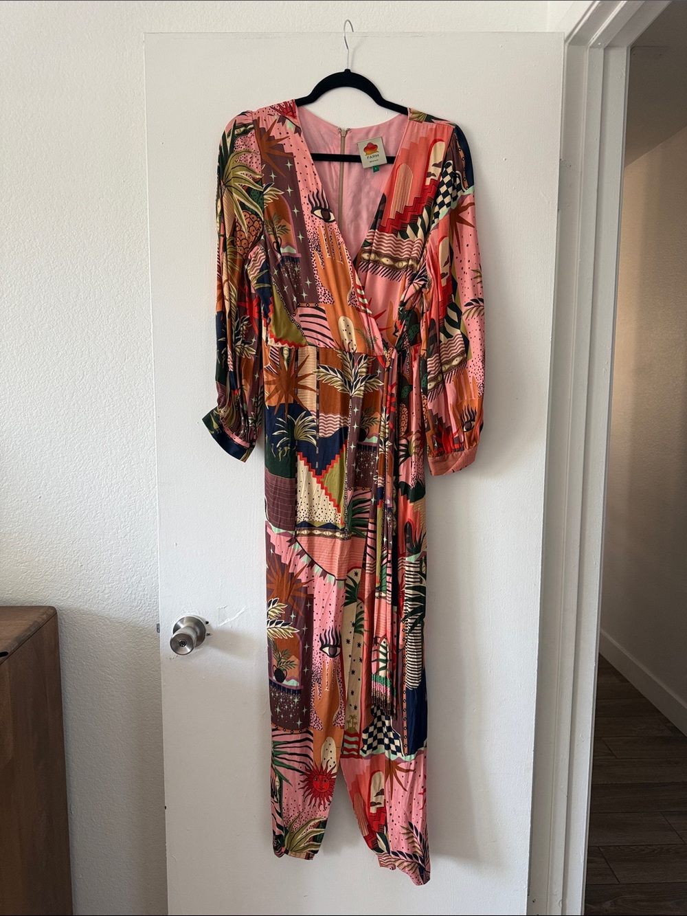 FARM Rio Pink Multi Mystical 🍃Print Jumpsuit - Picture 3 of 15